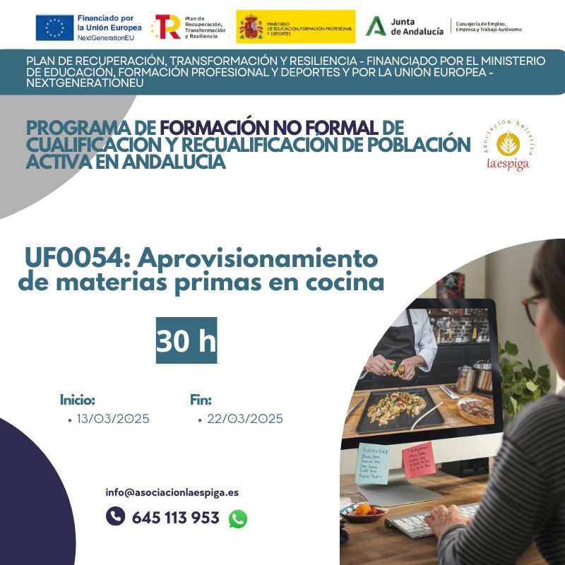 UF0054: Aprovisionamiento de materias primas en cocina